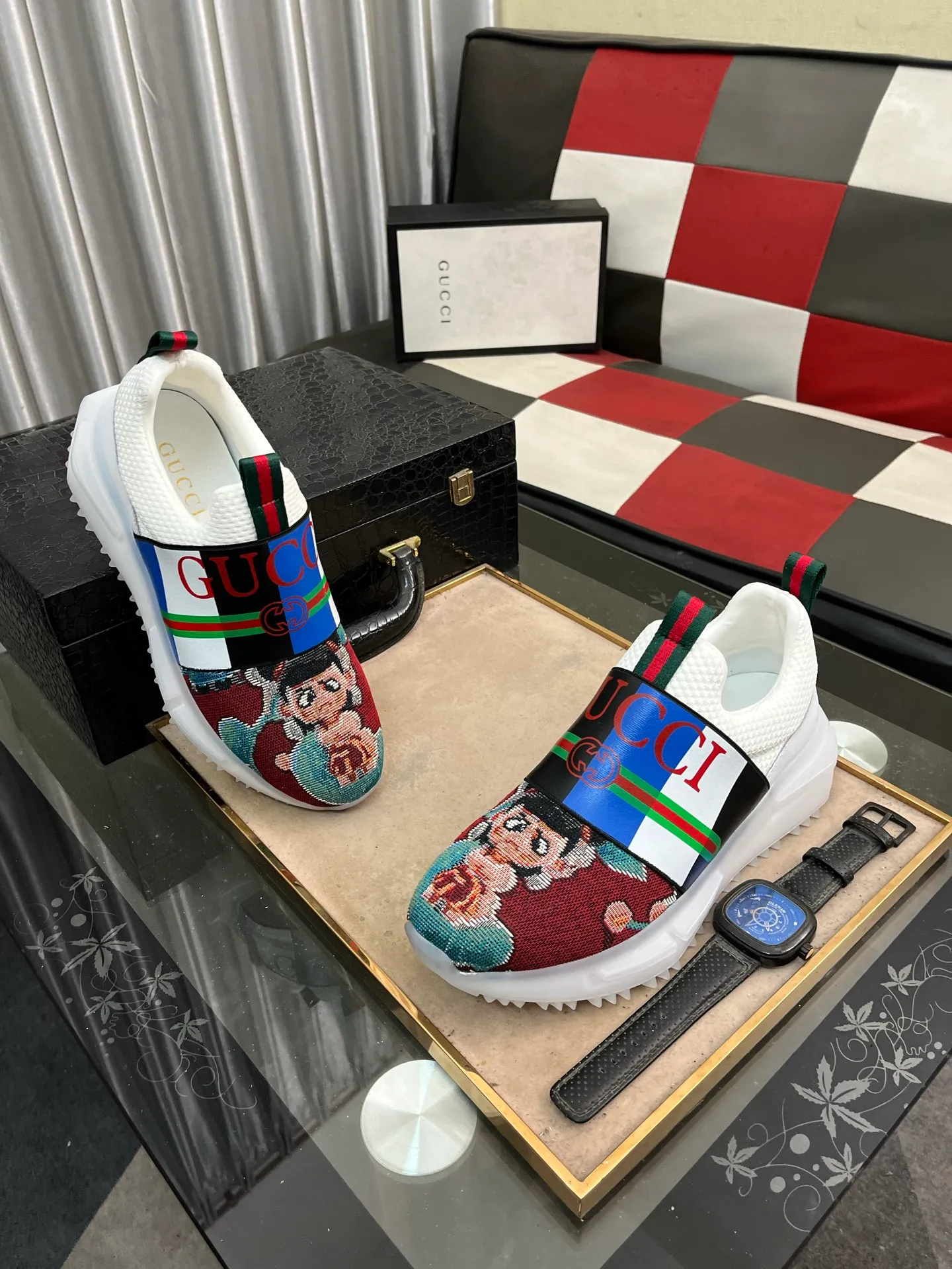 Men's shoes 💰458⌚️⌚️ (GUCCI-Gucci) luxury brand sports and casual shoes, imported original material, sheepskin lining, high-end and comfortable, original outsole is light and wear-resistant! Purely handmade, details determine quality! 38-443️⃣colors available